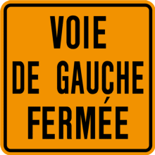 Voie de gauche fermée Tab